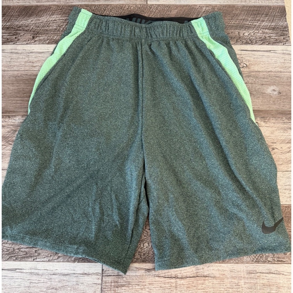 Nike Dri Fit Mens Running Shorts Size S‎ Athletic Green Pockets Basketball